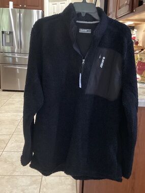 Hi-Tec Men’s Black Sherpa Half-Zip Pullover with Chest Pocket